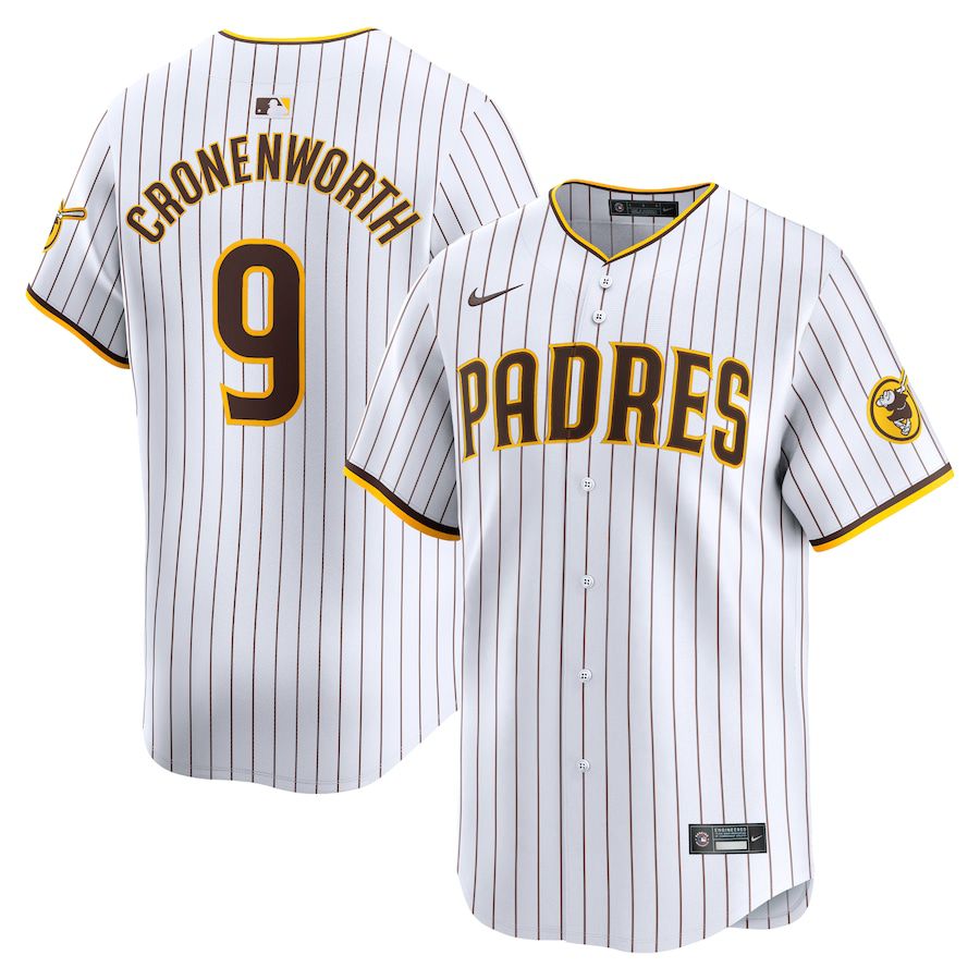 Men San Diego Padres 9 Jake Cronenworth Nike White Home Limited Player MLB Jersey